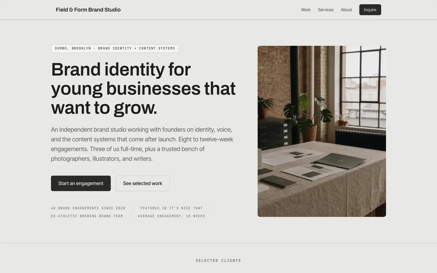 Field & Form — example site built with ClientCasa