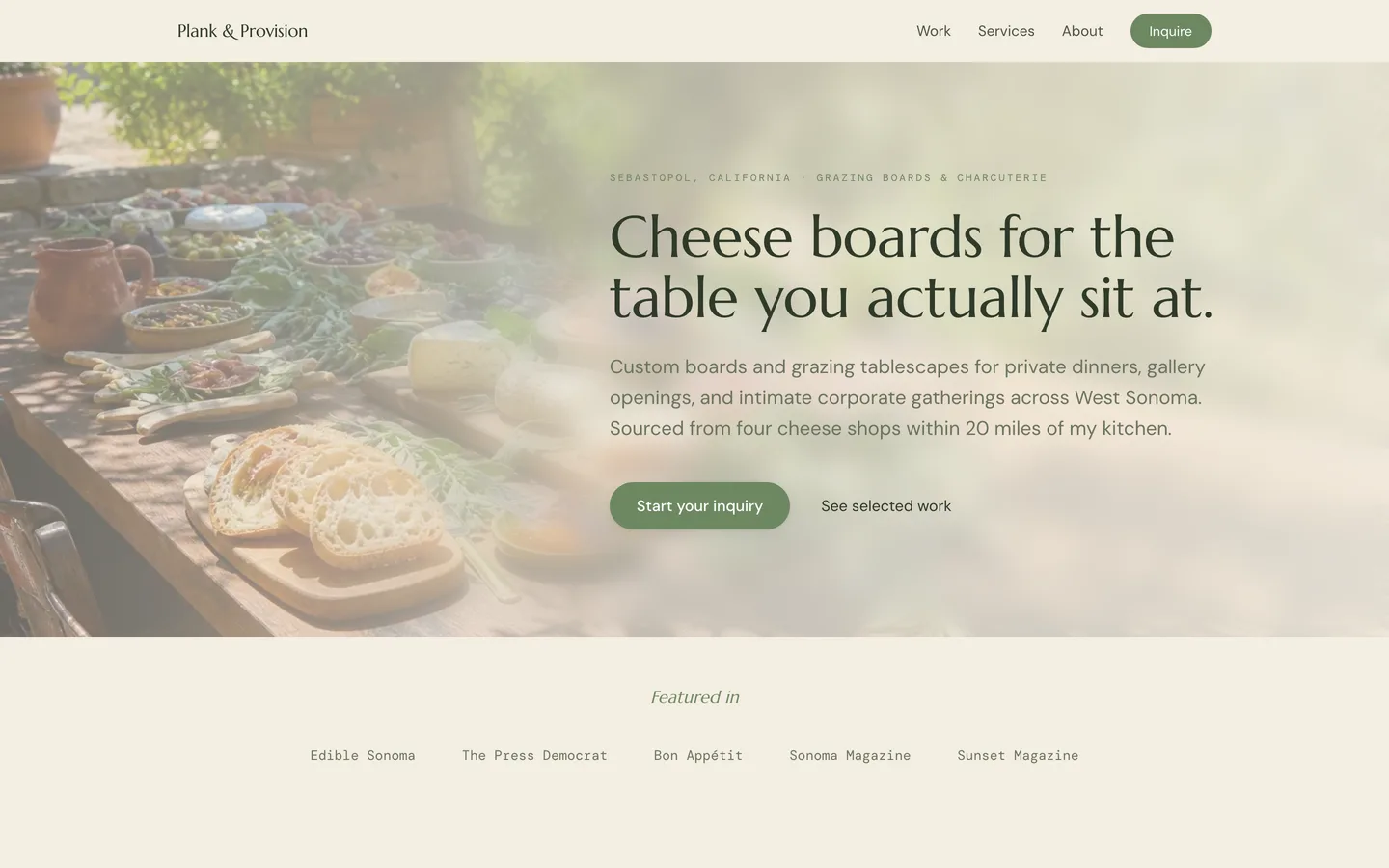 Plank & Provision — example site built with ClientCasa