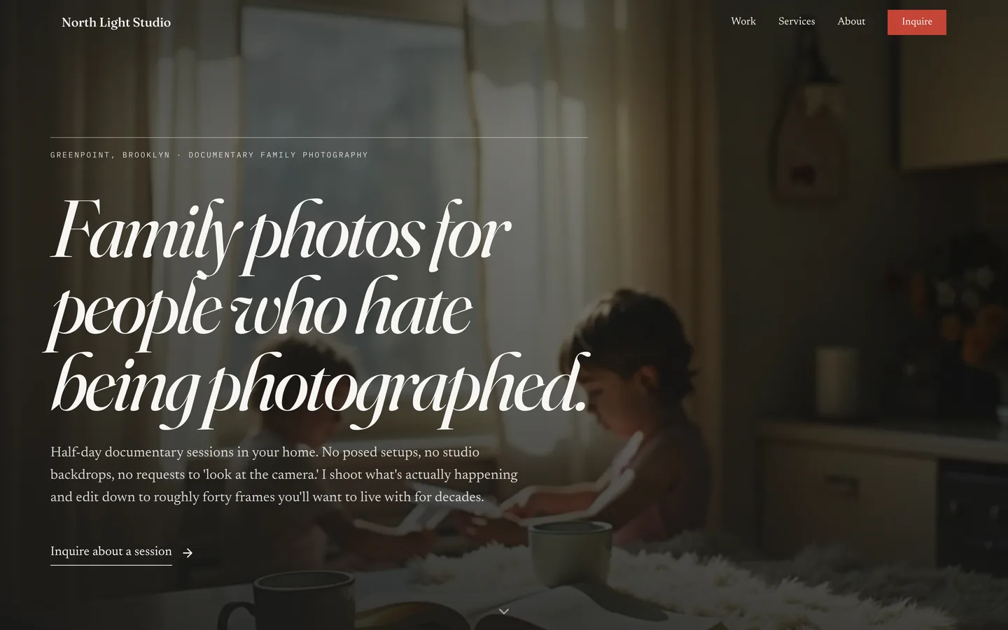 North Light Studio — example site built with ClientCasa