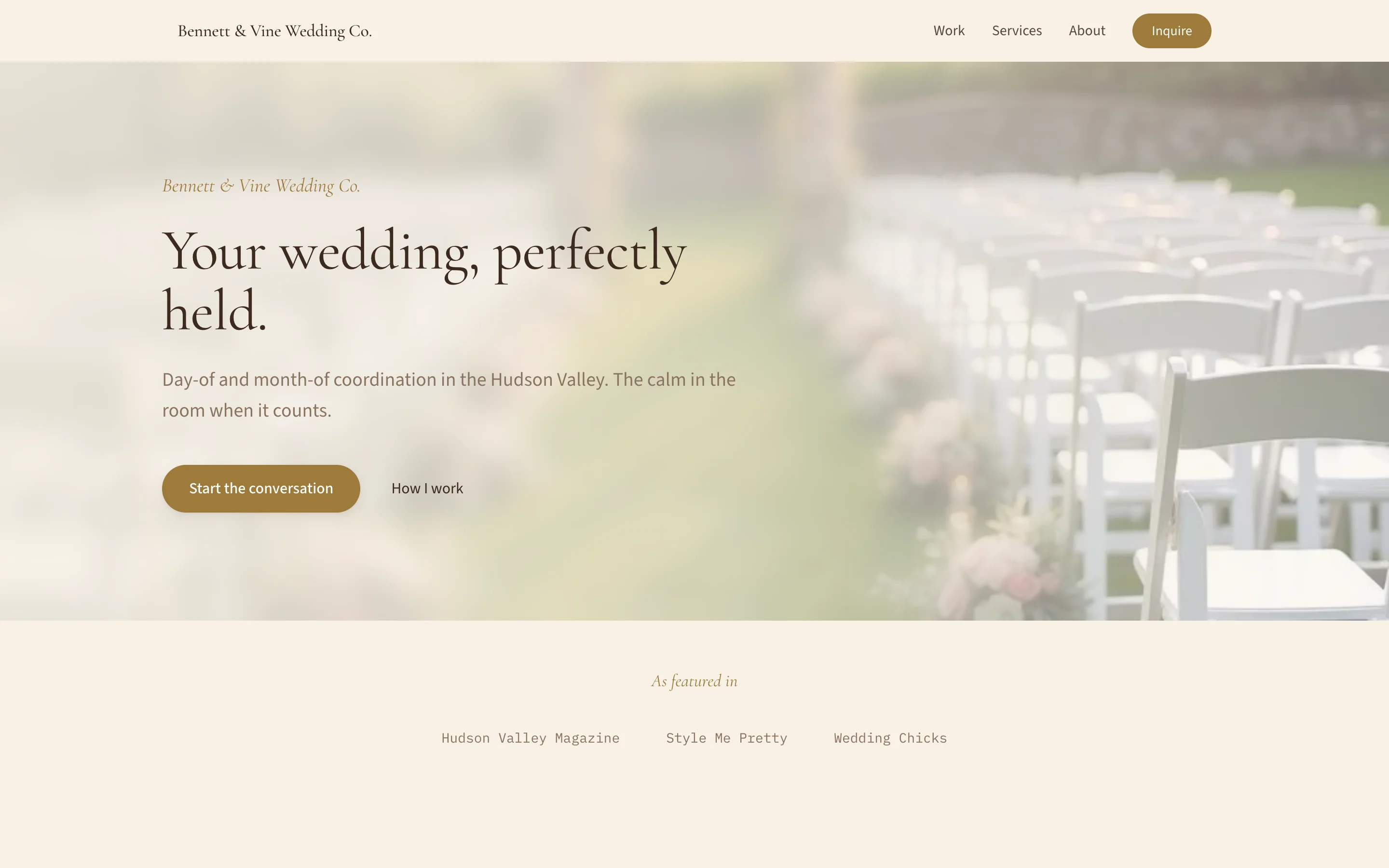 Bennett & Vine — example site built with ClientCasa