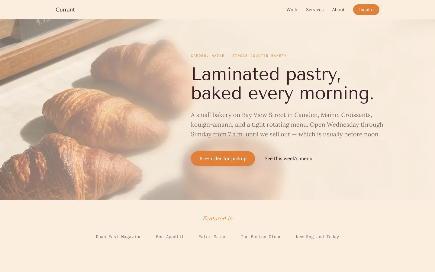 Currant — demo site built with ClientCasa