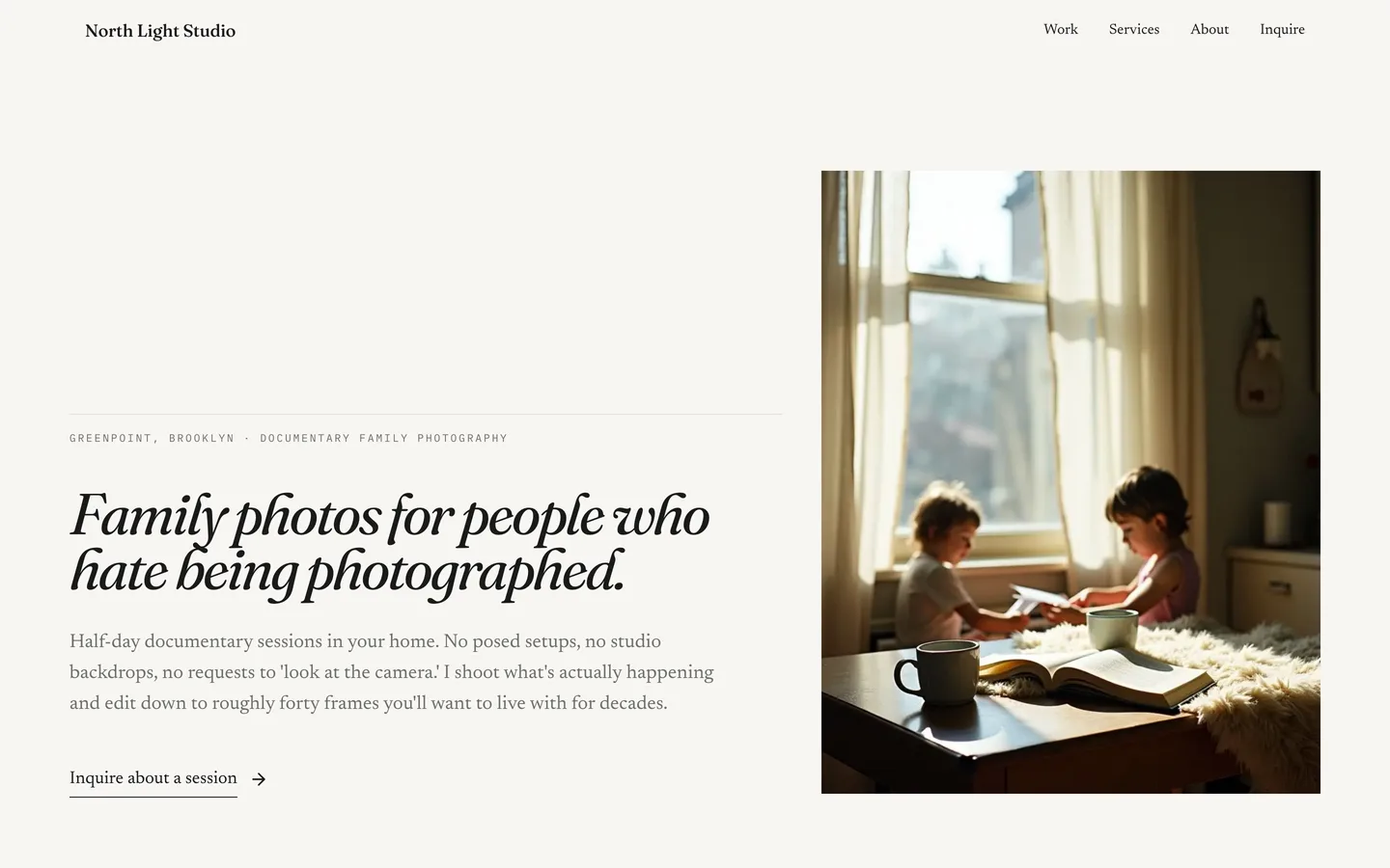 North Light Studio — demo site built with ClientCasa